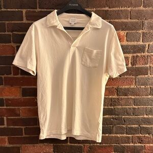 Men’s Off-white Sunspel Riviera Polo Shirt, L